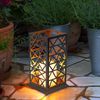 2x LED Feuereffekt Solarleuchte, rost-grün, Höhe 27 cm Bild 4