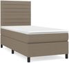 vidaXL Boxspringbett mit Matratze Taupe 90x200 cm Stoff 3141829 Bild 2