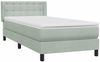vidaXL Boxspringbett mit Matratze Hellgrau 90x210 cm Samt 3318435 Bild 4