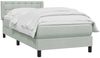 vidaXL Boxspringbett mit Matratze Hellgrau 90x210 cm Samt 3318435 Bild 3