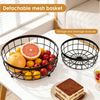 BlingBin Obstschale 2 Etagen Obstkorb Metall, Rund Obst Etagere - Ø23 und 30 cm, Schwarz, Schmiedeeisen, (1er Set, 1-tlg), Obstschale Lagerung Küchenregal für Kuchen, Süßigkeiten, Gemüse Bild 4