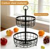 BlingBin Obstschale 2 Etagen Obstkorb Metall, Rund Obst Etagere - Ø23 und 30 cm, Schwarz, Schmiedeeisen, (1er Set, 1-tlg), Obstschale Lagerung Küchenregal für Kuchen, Süßigkeiten, Gemüse Bild 3