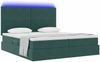vidaXL Bett mit LED-Lichtleisten Dunkelgrün 180 x 200 cm Samt 3372872 Bild 3