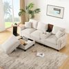 L-Form Ecksofa, mit Mittelkonsole, USB-Ladung und Stauraum, Cord, 229x149,5x83 cm, Beige Bild 5