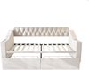 Schlafsofa, Samt mit USB-Anschluss & Stauraum, 90x190 cm, Beige, ohne Matratze Bild 4