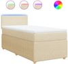 vidaXL Boxspringbett mit Matratze Creme 90x190 cm Stoff 3289609 Bild 2