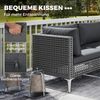 Lounge Möbel Outdoor Rattan Gartenlounge mit Tisch und Kissen Sitzgruppe für Garten Terrasse Balkon Bild 4