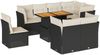 vidaXL 9-tlg. Garten-Sofagarnitur mit Kissen Schwarz Poly Rattan 3326940 Bild 2