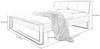 Massivart® Massivholzbett ELENORA / 140, 180, 200 cm / Massivholz / Eiche geölt, Kopfteil Lederlook grau / Standbeine U-Form Metall schwarz Bild 2