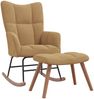 vidaXL Schaukelstuhl mit Hocker Brauner Samt 328158 Bild 2