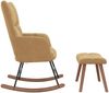 vidaXL Schaukelstuhl mit Hocker Brauner Samt 328158 Bild 4