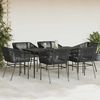 vidaXL 7-tlg. Garten-Essgruppe mit Kissen Schwarz Poly Rattan Glas 3334517 Bild 3