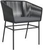 vidaXL 7-tlg. Garten-Essgruppe mit Kissen Schwarz Poly Rattan Glas 3334517 Bild 4