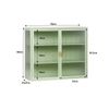 Moderner Wandschrank mit 70CM Glastüren in Antikgrün – Zweitürig mit dreistufiger Lagerung für Wohnzimmer und Eingangsbereich Bild 4