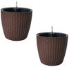 HTI-Living Blumentopf Blumentopf Hydro Ø 21 cm 2er Set Nessa Braun (Set, 2 St, 2 Hydrotöpfe), mit Wasserspeicher und Wasserstandsanzeiger Bild 2