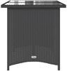 vidaXL Gartentisch mit Glasplatte Schwarz 110x68x70 cm Poly Rattan 366350 Bild 5