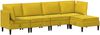 vidaXL Wohnzimmergarnitur mit Kissen mit Speicher 5 pcs Gelb Samt 3413761 Bild 2