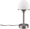 LED Tischleuchte Silber Glasschirm Weiß - Touch dimmbar, Höhe 39cm Bild 2