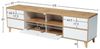 REDOM TV-Schrank Modernes TV-Gerätemöbel in Weiß & Holz (mit 5 Türen, Wildeiche TV Schrank, Fernsehtisch TV Board, MDF-Material) mit Fächern & Türen Bild 4
