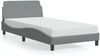 vidaXL Bettgestell "Dover" Hellgrau 100x200 cm Stoff 373125 Bild 2