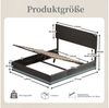 LVHOM Boxbett 90/140/160/180x200cm Nadelstreifen Bettgestell mit Bettkasten (mit LED-Leuchten in 12 Farben, Seitlicher USB-Ladeanschluss, Integriertes Hydrauliksystem, Weicher, hautfreundlicher Samtstoff, Platzsparend, Polsterbett/Doppelbett/Stauraumbe... Bild 3