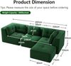 Flieks 3-Sitzer Modulares Sofa mit Hocker, Cloud Sofa Cord rahmenlos, Lounge Sofa bodennah, mit breiten Armlehnen, Grün Bild 4