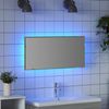vidaXL Spiegel Hellgrau Sonoma 80 x 37 cm Glas und engineered Holz 863304 Bild 4