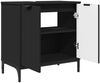 vidaXL Badezimmermöbel-Set mit Tür 2 pcs Schwarz Sperrholz und Metall 3393094 Bild 5