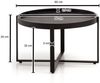 Couchtisch Mango Massivholz Metall Schwarz Rund 60x60x35cm Industrial Design Bild 4