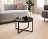 Couchtisch Mango Massivholz Metall Schwarz Rund 60x60x35cm Industrial Design Bild 3
