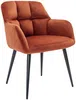 Vente-unique - PEGA Stuhl SamtStoff Rot - B 62 cm x H 78 cm x L 58,5 cm Bild 5