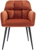 Vente-unique - PEGA Stuhl SamtStoff Rot - B 62 cm x H 78 cm x L 58,5 cm Bild 4