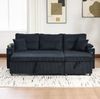 3-Sitzer Sofa aus Cord mit Schlaffunktion, Stauraum & USB-Anschluss, 212,5 x 136 x 86 cm, Schwarz Bild 2