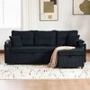 3-Sitzer Sofa aus Cord mit Schlaffunktion, Stauraum & USB-Anschluss, 212,5 x 136 x 86 cm, Schwarz Bild 3