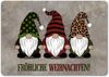 speecheese Fußmatte Drei Wichtel - Fröhliche Weihnachten Fußmatte in 35x50 cm ohne Rand Bild 3