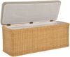 Krines Home Sitztruhe Breiter Rattan Wäschekorb 115cm mit Deckel Wäschetruhe XXL Sitzbank, schmal Flur Bank Sitzhocker Wäschesammler Sitz-Truhe Natur Rechteckig Bild 3