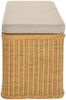 Krines Home Sitztruhe Breiter Rattan Wäschekorb 115cm mit Deckel Wäschetruhe XXL Sitzbank, schmal Flur Bank Sitzhocker Wäschesammler Sitz-Truhe Natur Rechteckig Bild 2