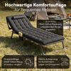 STEELSØN 'Nysaris' Sonnenliege mit Polsterauflage, schwarz, klappbar und leicht transportierbar, Gartenliege mit Seitentasche, Outdoor Liegestuhl bis 180 kg, 2er Set Bild 5