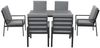 MeXo Gartenlounge-Set Lounge Gartenmöbelset Aluminium Wetterfest, (Garten Essgruppe für 6 Personen, 7-tlg, 6 Sessel, Esstisch 140x80x70 cm), 85 cm Rückenlehne, hoher Sitzkomfort Bild 2