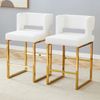 Barhocker B 43 x T 43 x H 91,4 cm aus PU-Kunstleder mit goldfarbenem Metallgestell, 2er-Set Bild 4