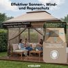 STEELSØN 'Xanaris' Pavillon 3,3x3,3 m, braun, wasserdicht, stabil und UV-beständig, Faltpavillon 3-fach höhenverstellbar, Gartenpavillon mit Doppeldach und 4 Seitenteilen, Pop Up Pavillon inkl. Tragetasche Bild 4