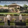 STEELSØN 'Xanaris' Pavillon 3,3x3,3 m, braun, wasserdicht, stabil und UV-beständig, Faltpavillon 3-fach höhenverstellbar, Gartenpavillon mit Doppeldach und 4 Seitenteilen, Pop Up Pavillon inkl. Tragetasche Bild 5