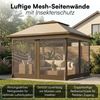 STEELSØN 'Xanaris' Pavillon 3,3x3,3 m, braun, wasserdicht, stabil und UV-beständig, Faltpavillon 3-fach höhenverstellbar, Gartenpavillon mit Doppeldach und 4 Seitenteilen, Pop Up Pavillon inkl. Tragetasche Bild 3
