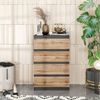 Furnica Kommode GABRIEL 4 Schubladen - Anthrazit Grau / Wotan Eiche H92cm B60cm T33cm Bild 2