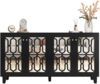 Sideboard 160x40x84 cm, schwarz mit Spiegeloberfläche, 4 Türen und Kristallgriffe Bild 3