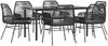 vidaXL 7-tlg. Garten-Essgruppe mit Kissen Schwarz Poly Rattan Glas 3334566 Bild 2