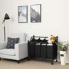 Songmics Wäschesammler auf Rollen mit 4 Fächern, Polyester Grau, 4x35 L / 87,5 x 38,5 x 67/81 cm Bild 2