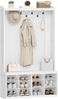 Garderobenständer, Garderobe mit 7 Doppelhaken, 12 Offene Fächer, Flurgarderobe Set, Freistehender Kleiderständer für Eingangsbereich, Flur, 32 x 100 x 181,5 cm, Weiß Bild 2