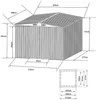 Vente-unique - MANSO Gartenhaus Metall Grau - B 377 cm x H 170 cm x L 312 cm Bild 5
