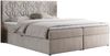 Boxspringbett, Doppelbett mit Multipocket-Matratzen und Topper, dekoratives Kopfteil - LEILA - 200 x 200 cm - Beige Stoff - H4 Bild 3